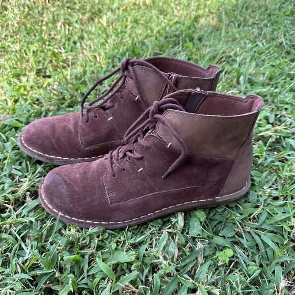 Clarks Collection Tamitha Boots Womens 7 M Purple Suede‎ Leather Lace Up Ankle - Picture 3 of 10
